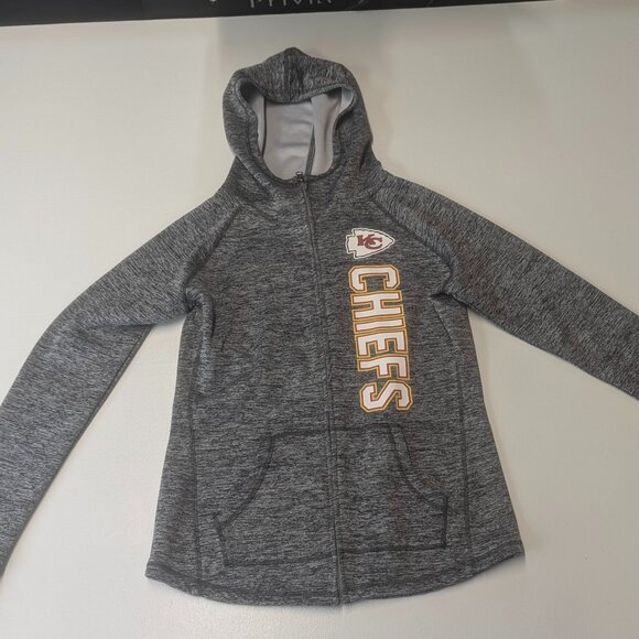 NFL Team Apparel Chiefs Gray Zippered/Hooded Jacket Size Small - Picture 2 of 13
